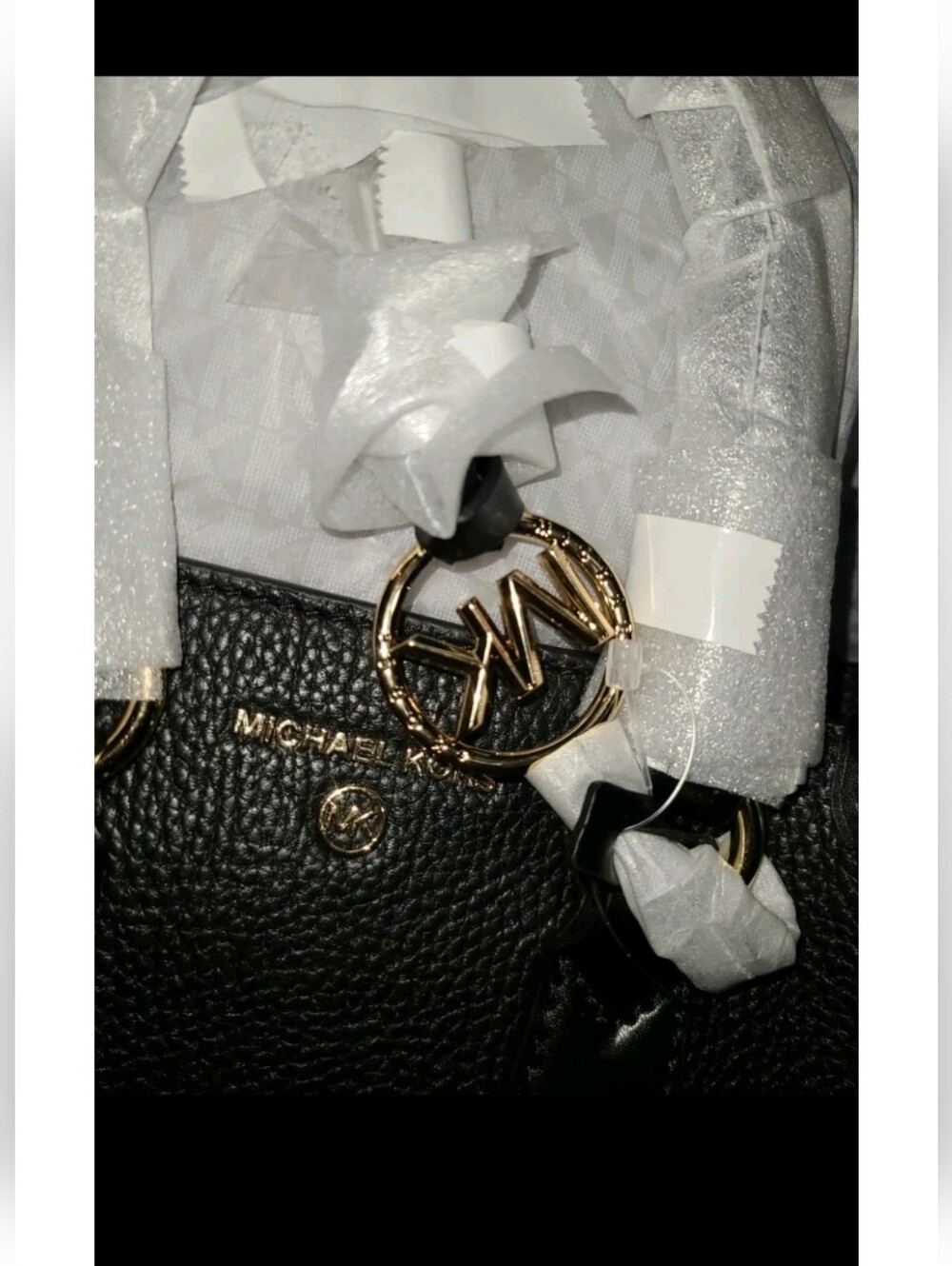 Michael Kors Sm. Black Pebbled Leather Satchel with Gold Accents Authentic* - Picture 5 of 6